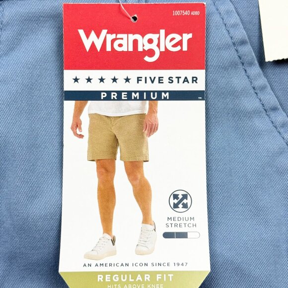 Wrangler Men's Regular Fit Medium Stretch Blue Shorts Size 30 Inseam 7" NWT - Picture 5 of 11